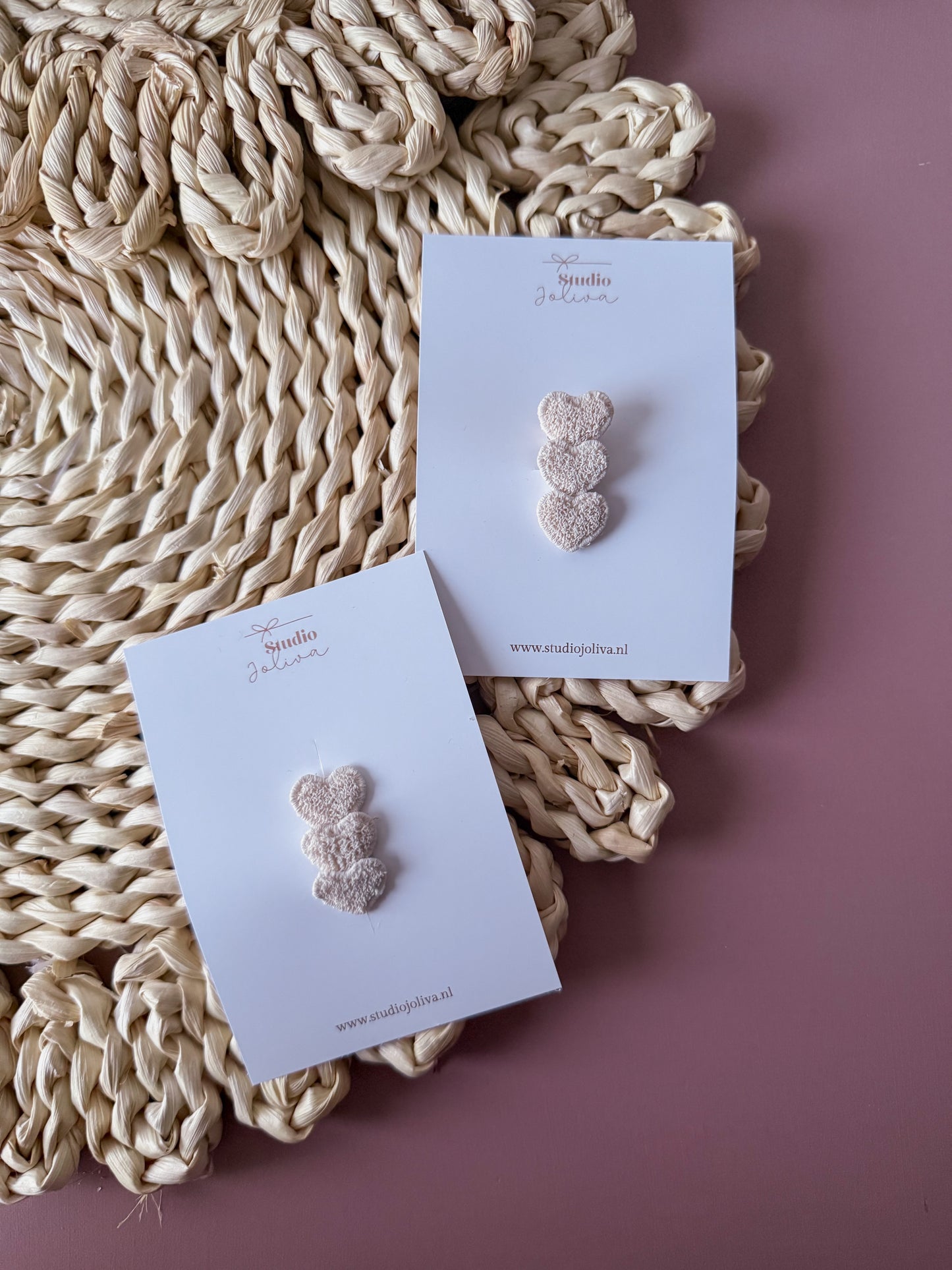 Haarspeld - Hartjes Crème - Studio Joliva