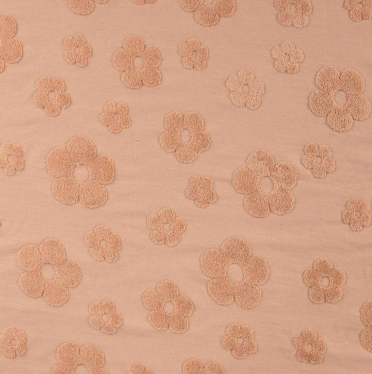 Speendoekje - Zalmroze badstof bloemen