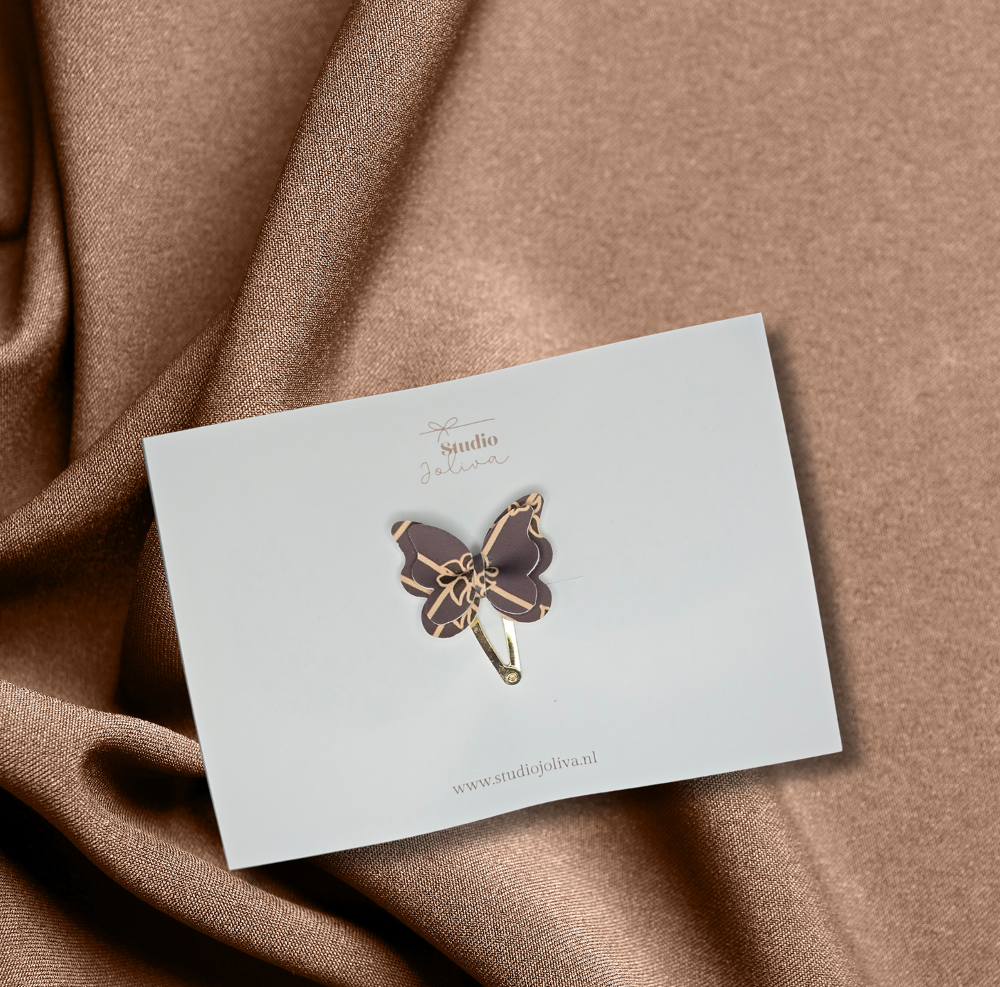 Haarspeldje - Butterfly Love bruin