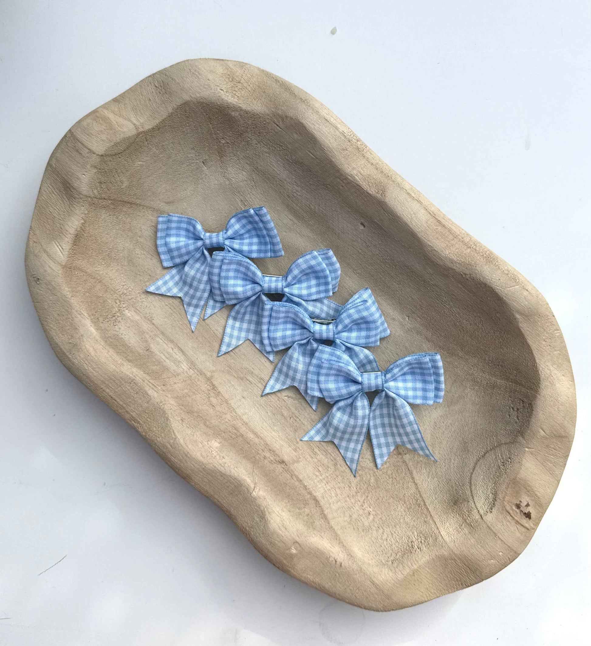 Strikje - Ruitje Pastelblauw