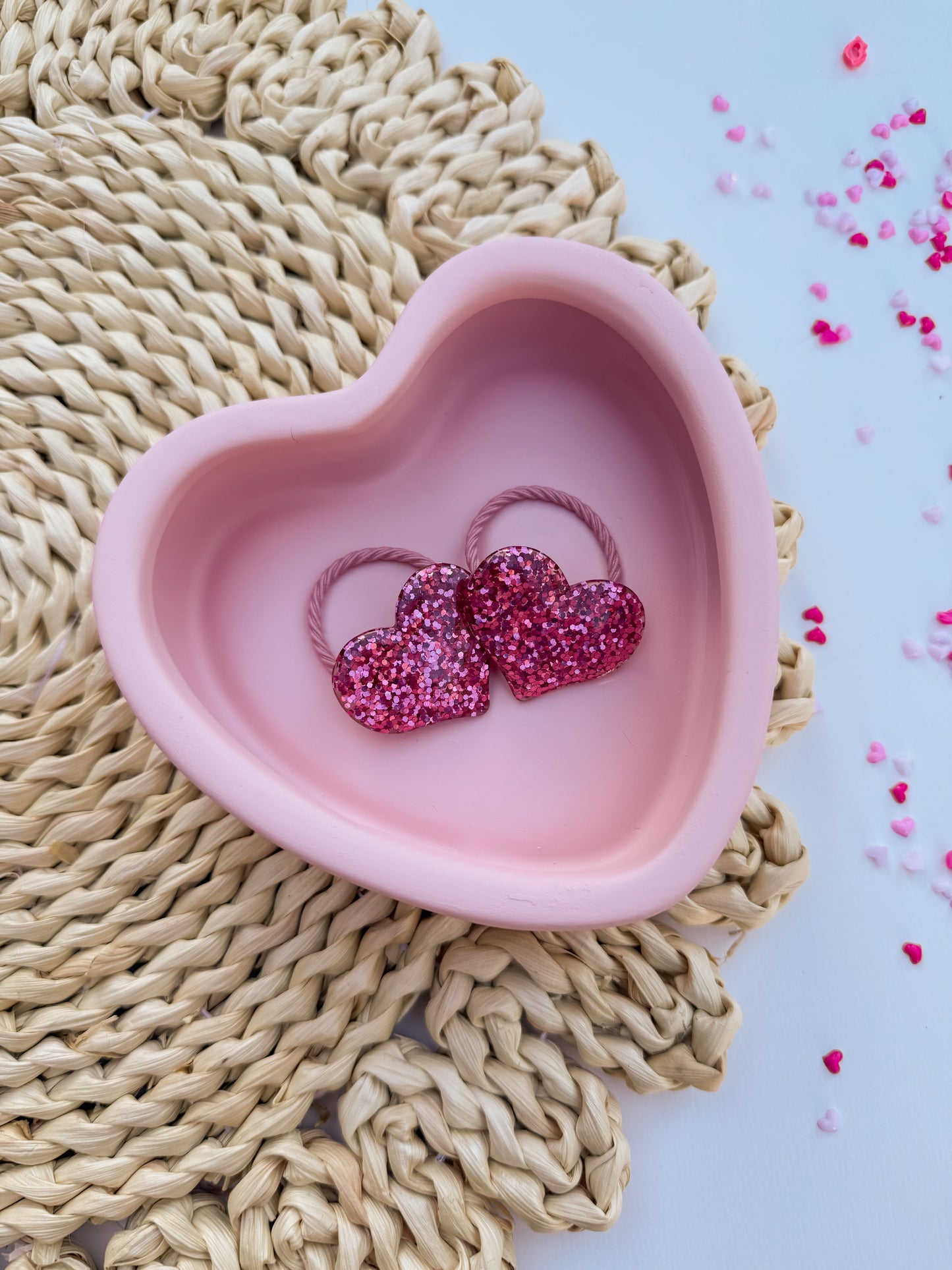 Elastiekjes - Roze glitter hart - Studio Joliva