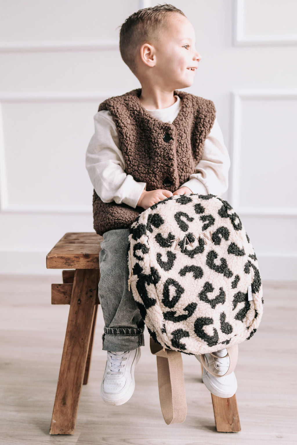 Teddy gilet - bruin - Studio Joliva