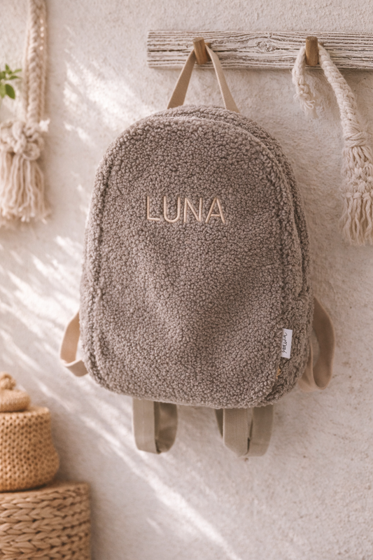 Teddy Rugzak met Naam – Lichtbruin | Studio Joliva