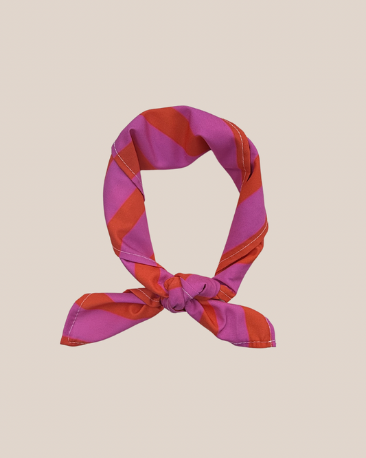 Bandana Sjaal - Gestreept Felroze/Feloranje