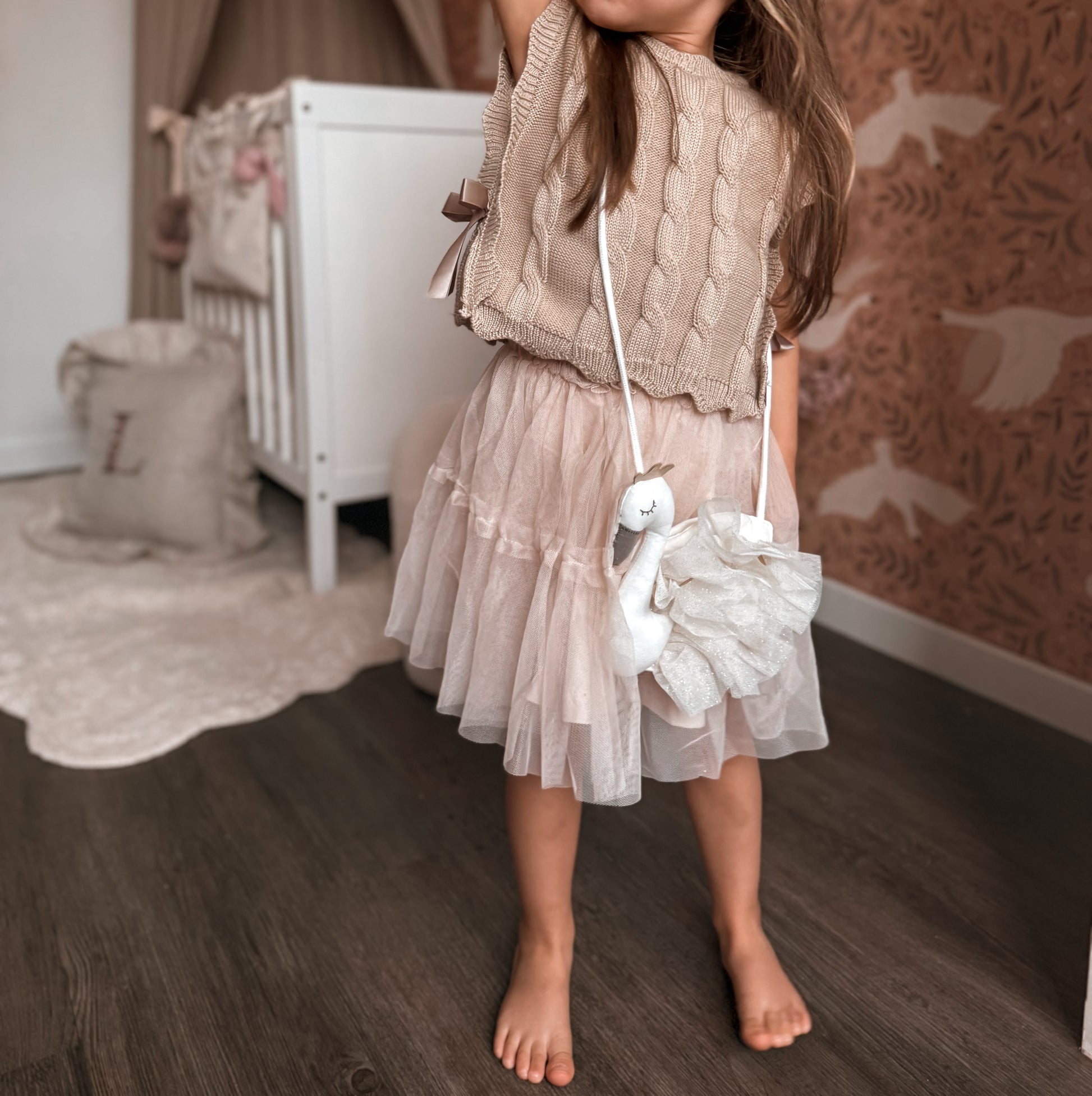 Zwanen tasje | roze & wit - Studio Joliva