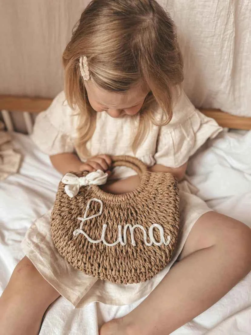 Rieten tas  - met naam