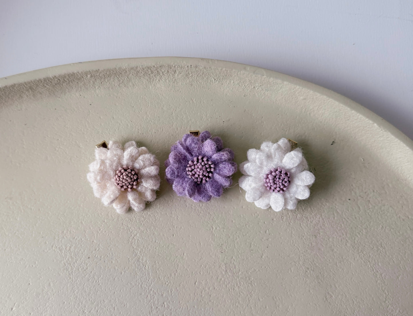 Haarspeld - Wol Flower