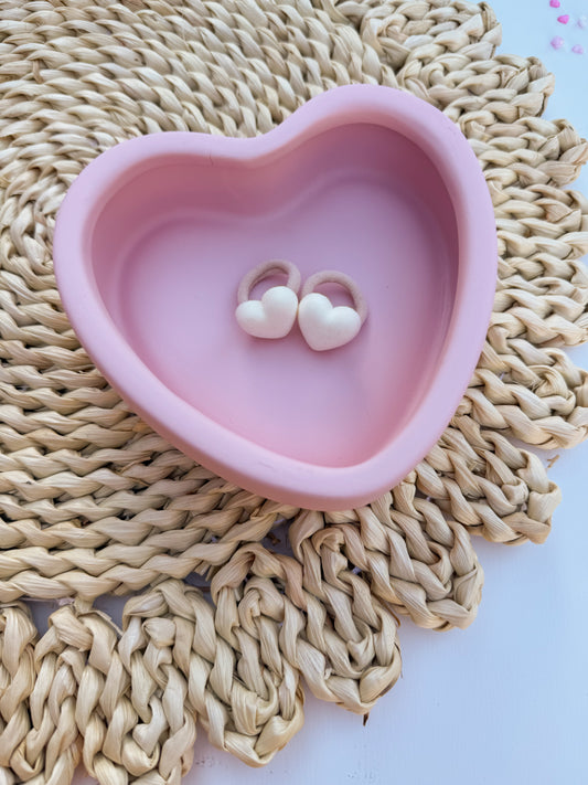 Elastiekjes - Velvet hart crème - Studio Joliva