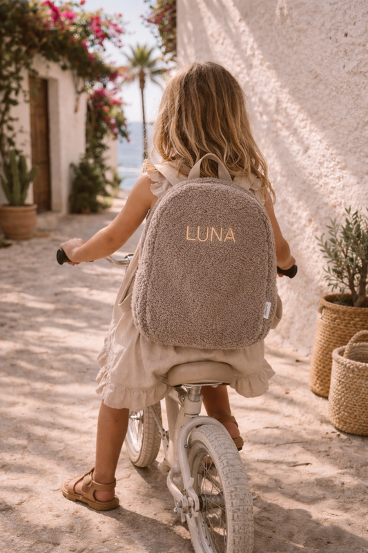 Teddy Rugzak met Naam – Lichtbruin | Studio Joliva