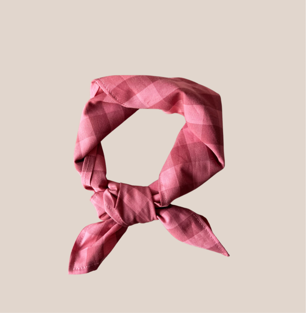 Bandana Sjaal - Geblokt Roze - Studio Joliva