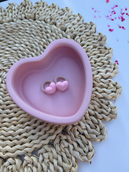 Elastiekjes - Velvet hart roze - Studio Joliva