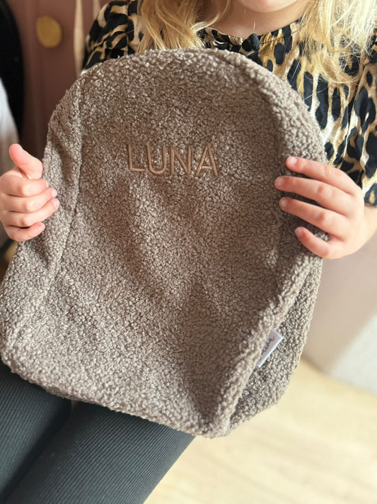 Teddy Rugzak met Naam – Lichtbruin | Studio Joliva - Studio Joliva