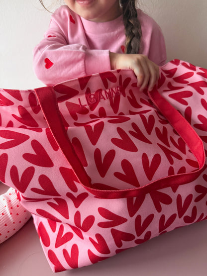 Shoppingbag Hearts - Met naam - Studio Joliva