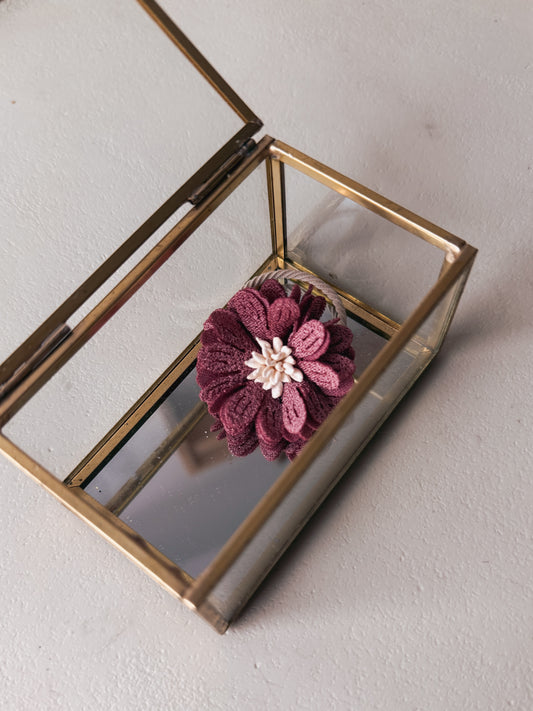 Maxi Haarelastiek - Flower Zacht Bordeaux