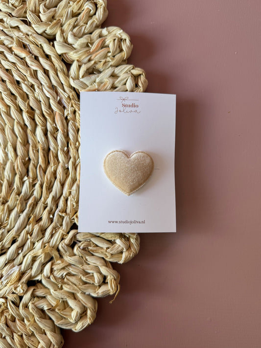 Haarspeldje - Hearts Beige - Studio Joliva