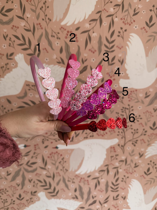 Haarband - Glitter Hartjes - Studio Joliva
