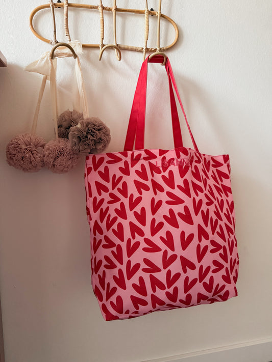 Shoppingbag Hearts - Met naam - Studio Joliva