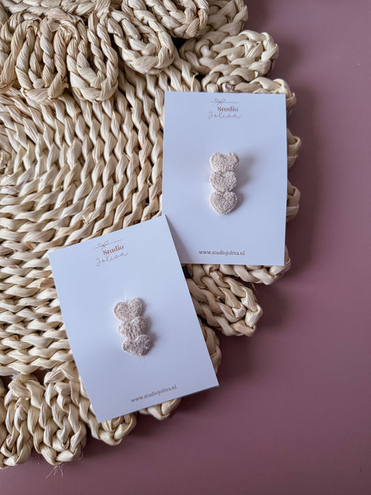 Haarspeld - Hartjes Crème - Studio Joliva