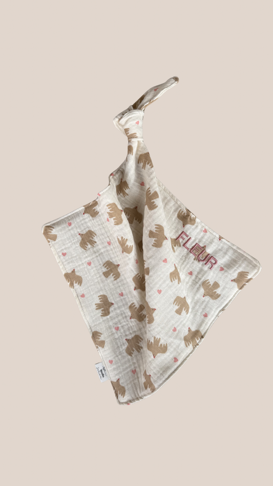 Speendoekje Hydrofiel  - Love Birds Naturel