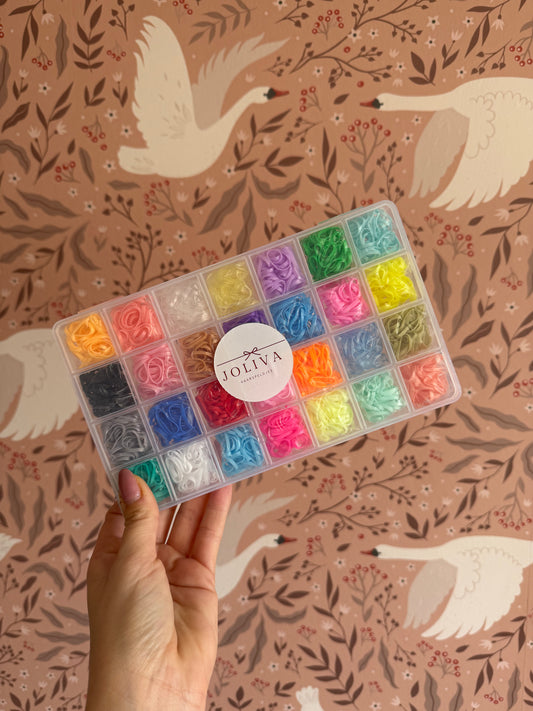 Haarelastiekjes box - Rubber Gekleurd - Studio Joliva