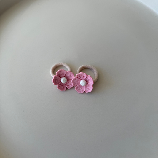 Haarelastiek - Pink flower - Studio Joliva