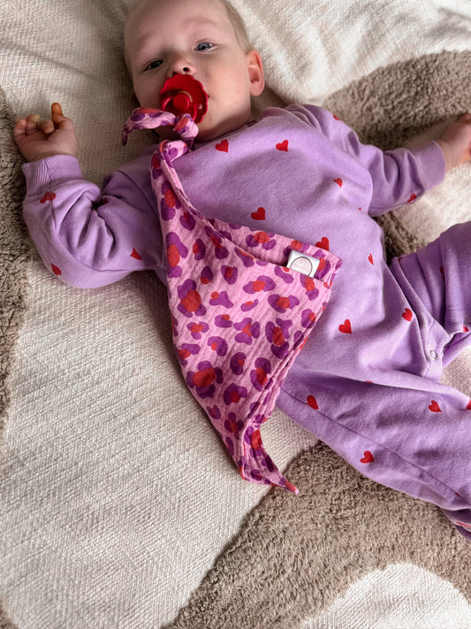 Speendoekje Hydrofiel  - Leopard Roze/Paars - Studio Joliva