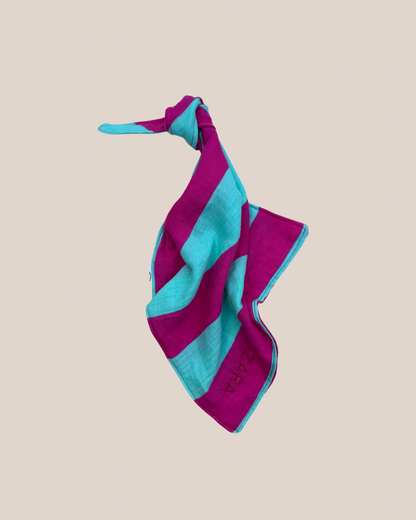 Speendoekje Hydrofiel  - Streep Mintgroen/Fuschia - Studio Joliva