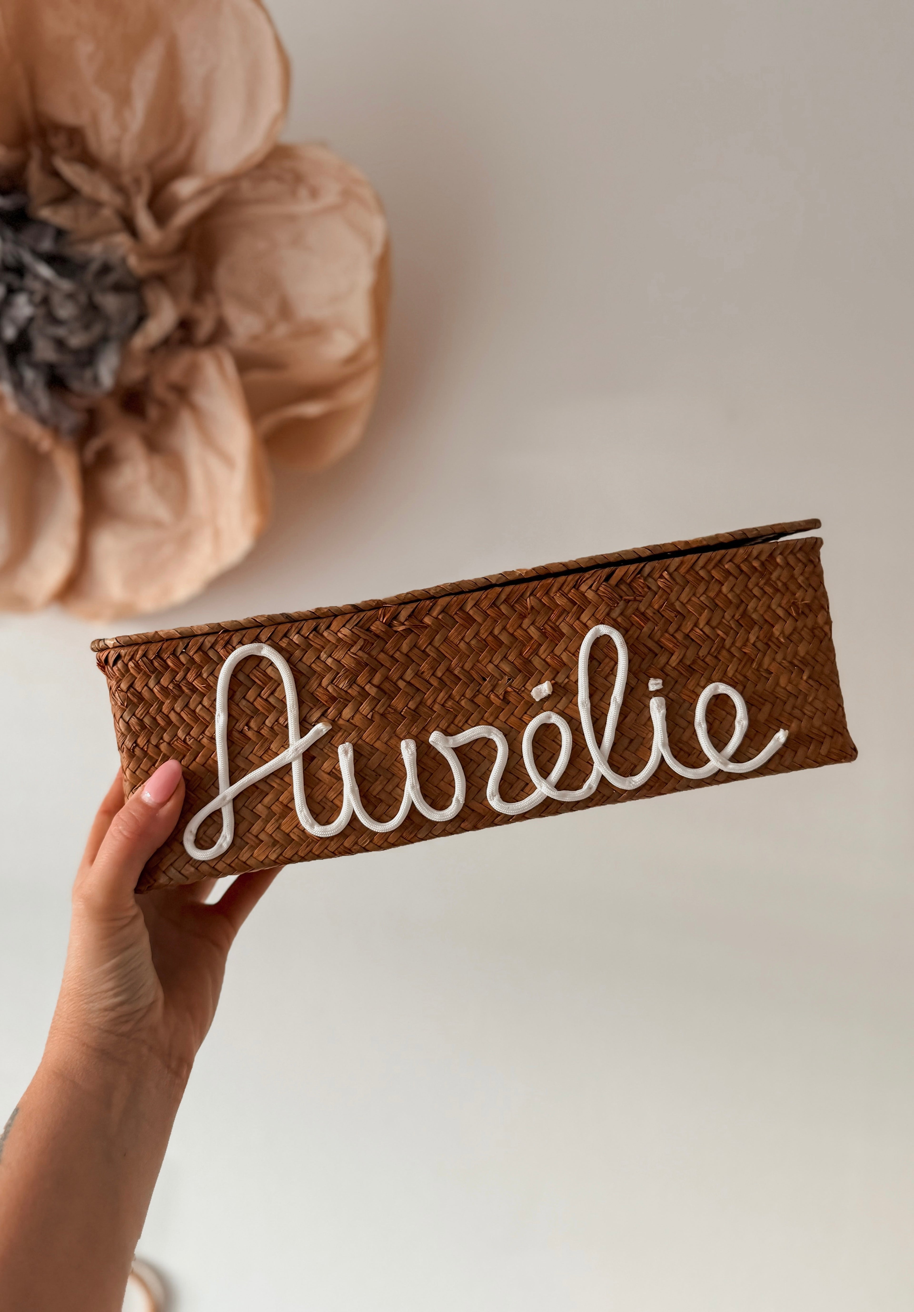 Vakkenmand met naam - Studio Joliva In deze handige opbergmand kan je alle haarspeldjes of verzorgingsproducten van jouw kindje kwijt. Of laat hem personaliseren met naam voor een kraamcadeau.