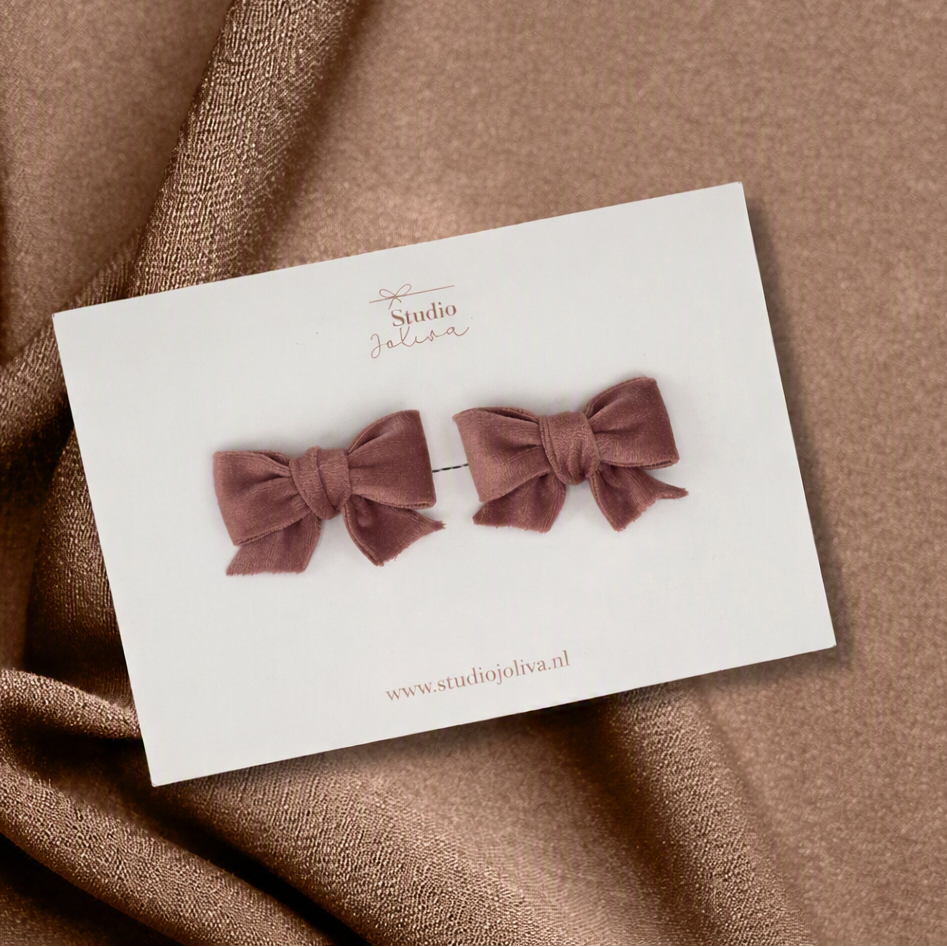 Velvet Mini Strik - Oud Roze