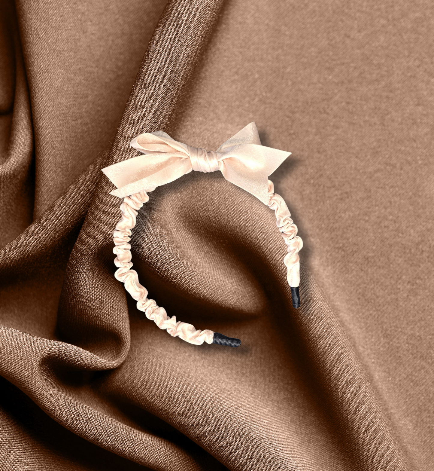Scrunch Haarband met Strik - beige