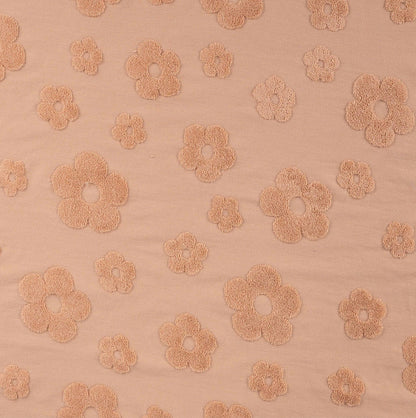 Speendoekje - Zalmroze badstof bloemen